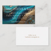 Elegant, kunstzinnig abstract, blauwgroen goud visitekaartje (Voorkant / Achterkant)