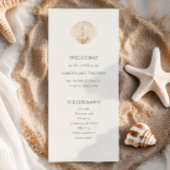Elegant Kust gouden Schelp Bruiloftsprogramma