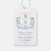 Elegant Kustmonogram Bruiloft Favor Labels Cadeaulabel (Voorkant)