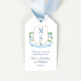 Elegant Kustmonogram Bruiloft Favor Labels Cadeaulabel