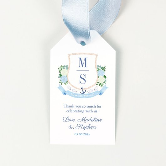 Elegant Kustmonogram Bruiloft Favor Labels Cadeaulabel