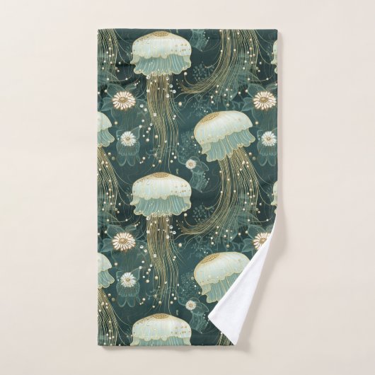 Elegant kwallenpatroon - aangepaste naam bad handdoek (Handdoek)