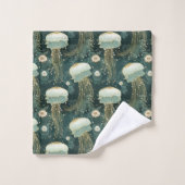 Elegant kwallenpatroon - aangepaste naam bad handdoek (Wasdoekje)