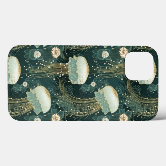 Elegant kwallenpatroon - aangepaste naam Case-Mate iPhone case (Achterkant (horizontaal))