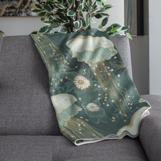 Elegant kwallenpatroon - aangepaste naam fleece deken