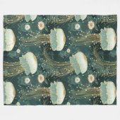 Elegant kwallenpatroon - aangepaste naam fleece deken (Voorkant (Horizontaal))