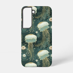 Elegant kwallenpatroon - aangepaste naam samsung galaxy hoesje