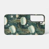 Elegant kwallenpatroon - aangepaste naam samsung galaxy hoesje (Achterkant horizontaal)