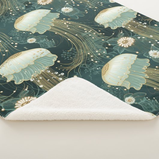 Elegant kwallenpatroon - aangepaste naam sherpa deken (3/4)