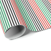 Elegant Kwanzaa Colors Striped Cadeaupapier (Rol Hoek)