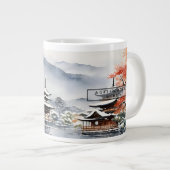 Elegant Kyoto in Winter Waterverf Kunst - Mok (Voorkant rechts)