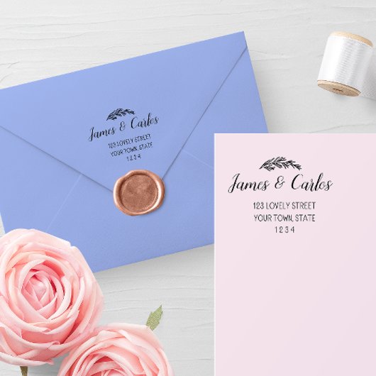 Elegant laat achternaam retouradres rubberstempel