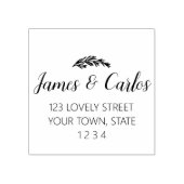 Elegant laat achternaam retouradres rubberstempel (Afrduk)