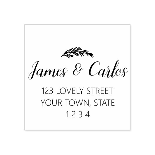 Elegant laat achternaam retouradres rubberstempel (Afrduk)