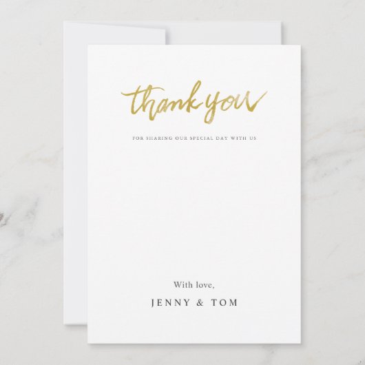 Elegant laat foto aangepaste bruiloft bedankkaart (Achterkant)