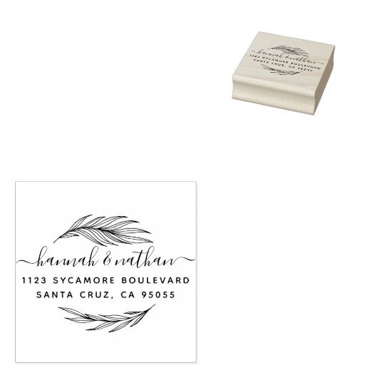 Elegant laat minimalistisch script trouwadres rubberstempel (Gestempeld)