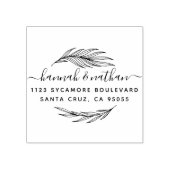 Elegant laat minimalistisch script trouwadres rubberstempel (Afrduk)