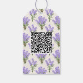 Elegant Label met lavendelthema met QR-code Cadeaulabel (Achterkant)