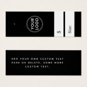 Elegant label tegen zwarte prijs mini visitekaartjes (Voorkant /achterkant)