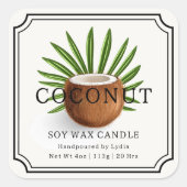 Elegant label voor kokos sojawas kaarsen (Voorkant)