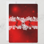 Elegant Lace & Bow Kerstfeestdag Uitnodiging (Achterkant)