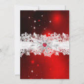 Elegant Lace Bow Red Kerstfeestdag Kaart (Achterkant)