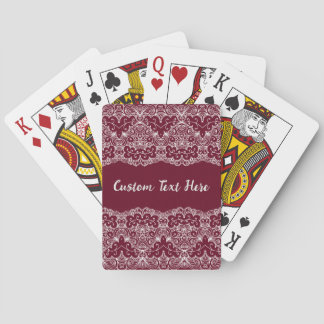 Elegant Lace Burgundy Cream Persoonlijk Pokerkaarten