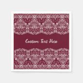 Elegant  Lace Burgundy Cream Persoonlijk Servet (Voorkant)