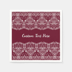 Elegant  Lace Burgundy Cream Persoonlijk Servet