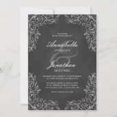 Elegant Lace Chalkboard - Uitnodiging tot oproepin (Voorkant)