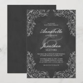 Elegant Lace Chalkboard - Uitnodiging tot oproepin (Voorkant / Achterkant)