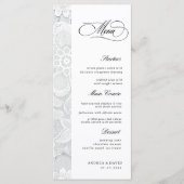 Elegant Lace Classic Vintage Black & White Wedding Menu (Voorkant)