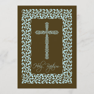 Elegant Lace Cross Baby Heilige Baptisme Kaart