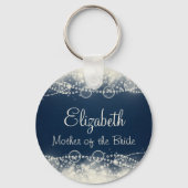 Elegant Lace en parelbruiloft personaliseren Sleutelhanger (Voorkant)