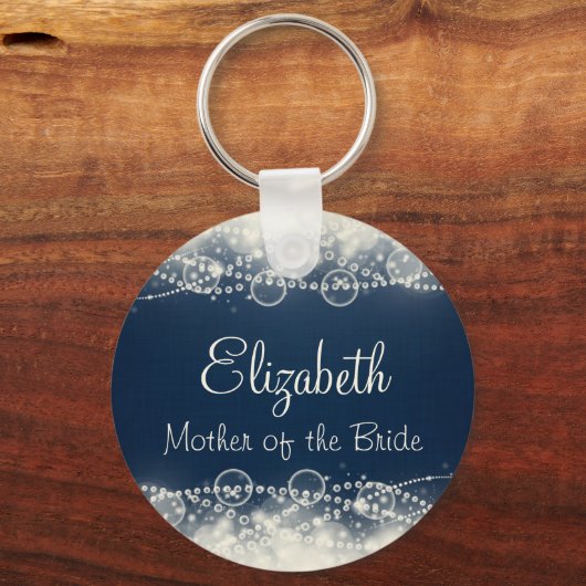 Elegant Lace en parelbruiloft personaliseren Sleutelhanger (Voorkant)