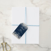 Elegant Lace en Pearls op Blue Dank je Cadeaulabel (Met Touw)
