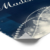 Elegant Lace en Pearls Wedding aanpassen Poster (Hoek)