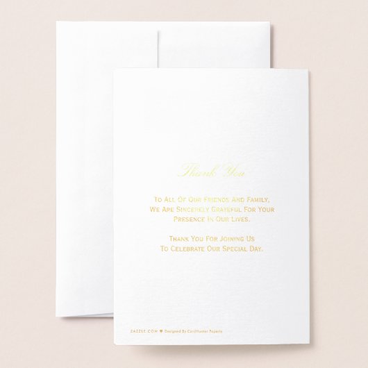 Elegant Lace Floral Real Gold Foil Wedding Program Folie Kaarten (Met envelop)