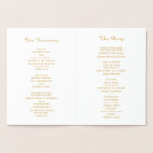 Elegant Lace Floral Real Gold Foil Wedding Program Folie Kaarten (Binnen)