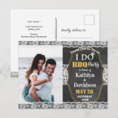 Elegant Lace Foto I DO Verloving Invitation Briefkaart (Voorkant / Achterkant)