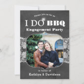 Elegant Lace Foto I DO Verloving Invitation Feestdagenkaart (Voorkant)