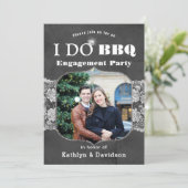 Elegant Lace Foto I DO Verloving Invitation Feestdagenkaart (Staand voorkant)