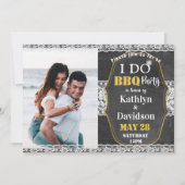 Elegant Lace Foto I DO Verloving Invitation Feestdagenkaart (Voorkant)