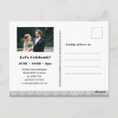 Elegant Lace Foto I DO Verloving Invitation Post Briefkaart (Achterkant)
