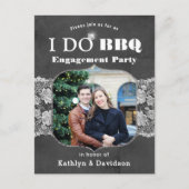 Elegant Lace Foto I DO Verloving Invitation Post Briefkaart (Voorkant)