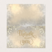 Elegant Lace Gold Glittery Hartelijk dank voor uw  Visitekaartje (Buitenkant ongevouwen)