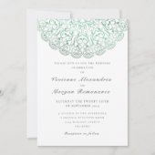 Elegant lace green mandala bruiloft kaart (Voorkant)