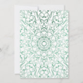Elegant lace green mandala bruiloft kaart (Achterkant)