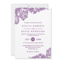 Elegant Lace Lavender Paars White Formal Wedding