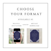 Elegant Lace Navy Blue Baby Boy Baptism Kaart